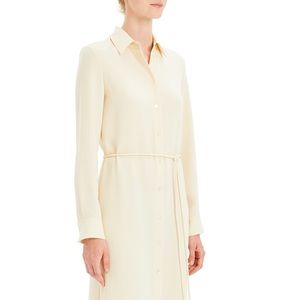 NEW Theory Belted Shirtdress in Cream Check